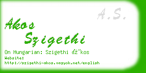 akos szigethi business card